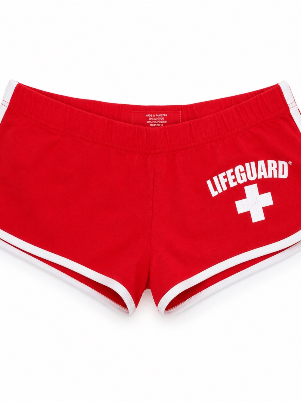 Lifeguard Red Mini Skirted Shorts with White Trim
